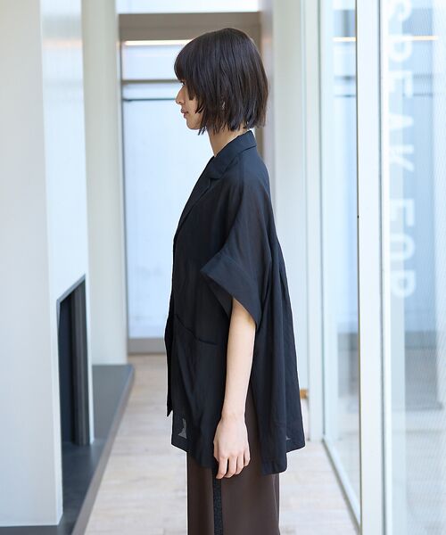 Rouge vif la cle / ルージュ・ヴィフ ラクレ テーラードジャケット | 強撚半袖シアーフォルムジャケット | 詳細21