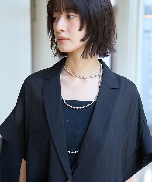 Rouge vif la cle / ルージュ・ヴィフ ラクレ テーラードジャケット | 強撚半袖シアーフォルムジャケット | 詳細24