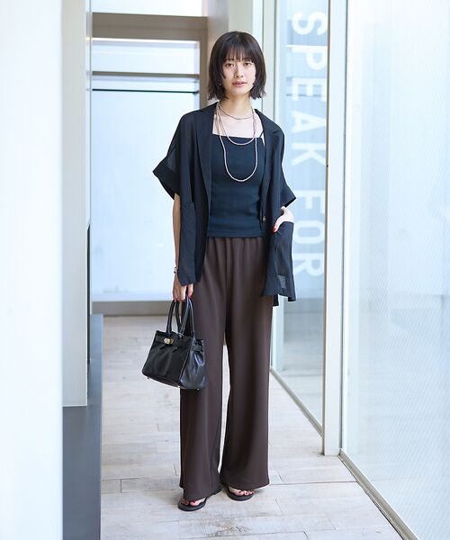 Rouge vif la cle / ルージュ・ヴィフ ラクレ テーラードジャケット | 強撚半袖シアーフォルムジャケット | 詳細17