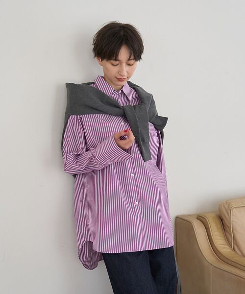 Rouge vif la cle / ルージュ・ヴィフ ラクレ シャツ・ブラウス | ストライプメンズライクシャツ | 詳細21