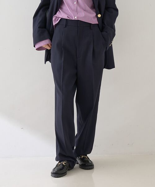 Rouge vif la cle / ルージュ・ヴィフ ラクレ パンツ | 【セットアップ対応】メンズライクウール混サキソニーテーパードパンツ | 詳細1