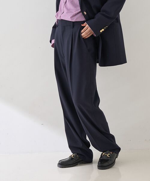 Rouge vif la cle / ルージュ・ヴィフ ラクレ パンツ | 【セットアップ対応】メンズライクウール混サキソニーテーパードパンツ | 詳細4