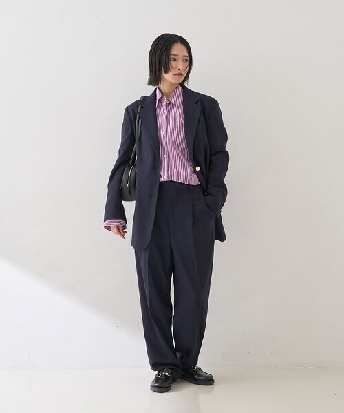 Rouge vif la cle / ルージュ・ヴィフ ラクレ パンツ | 【セットアップ対応】メンズライクウール混サキソニーテーパードパンツ | 詳細7