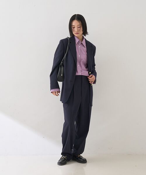 Rouge vif la cle / ルージュ・ヴィフ ラクレ パンツ | 【セットアップ対応】メンズライクウール混サキソニーテーパードパンツ | 詳細8