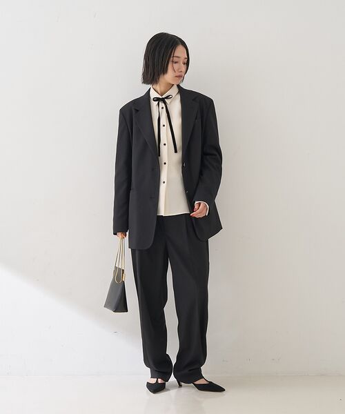 Rouge vif la cle / ルージュ・ヴィフ ラクレ パンツ | 【セットアップ対応】メンズライクウール混サキソニーテーパードパンツ | 詳細26