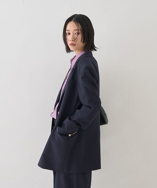 Rouge vif la cle / ルージュ・ヴィフ ラクレ テーラードジャケット | 【セットアップ対応】メンズライクウール混サキソニージャケット | 詳細5