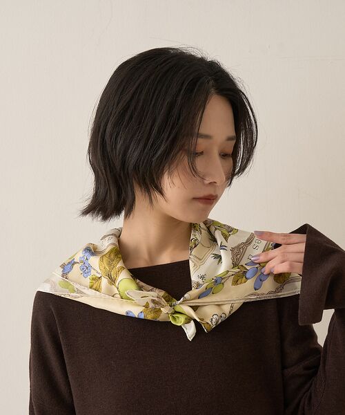 manipuri/マニプリ】アンティークレシピ スカーフ 65×65【予約