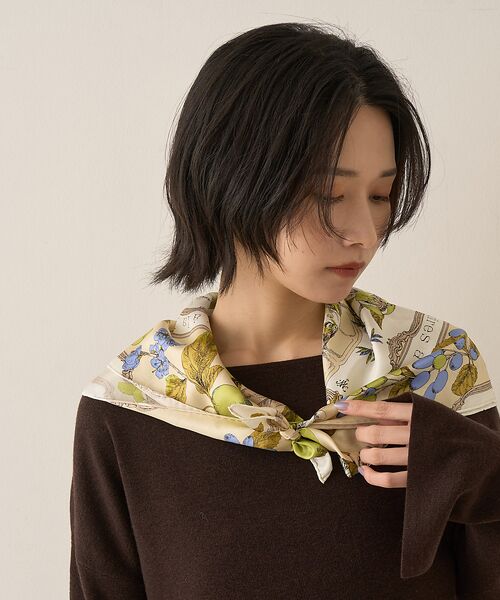 Rouge vif la cle / ルージュ・ヴィフ ラクレ バンダナ・スカーフ | 【manipuri/マニプリ】アンティークレシピ スカーフ 65×65 | 詳細2