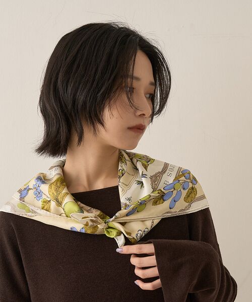 マニプリ　スカーフ　バンダナ manipuri/マニプリ】アンティークレシピ スカーフ 65×65【予約