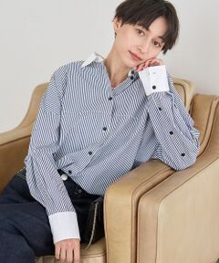 Rouge vif la cle / ルージュ・ヴィフ ラクレ シャツ・ブラウス | コットンストライプクレリックシャツ