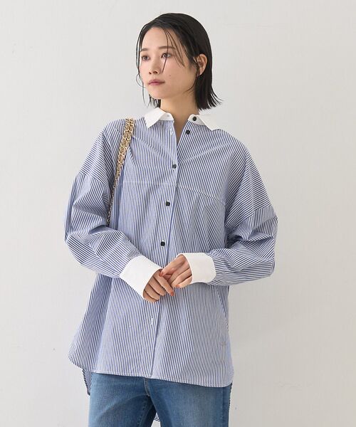 Rouge vif la cle / ルージュ・ヴィフ ラクレ シャツ・ブラウス | コットンストライプクレリックシャツ | 詳細2