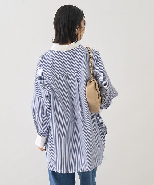 Rouge vif la cle / ルージュ・ヴィフ ラクレ シャツ・ブラウス | コットンストライプクレリックシャツ | 詳細5