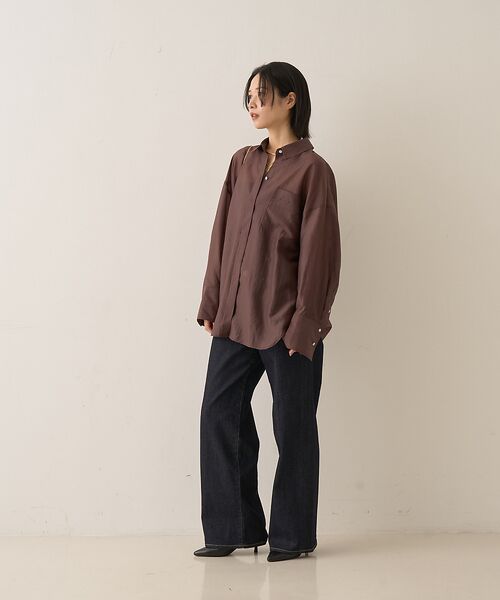 バックツイストシャツ　Rouge vif la cle チャコールグレー セール】 バックプリーツブラウス （シャツ・ブラウス）｜Rouge