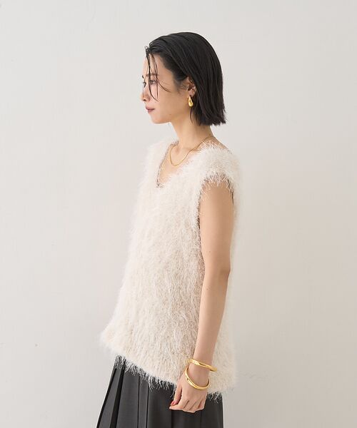 Rouge vif la cle / ルージュ・ヴィフ ラクレ ニット・セーター | コンビフェザーニットベスト | 詳細5