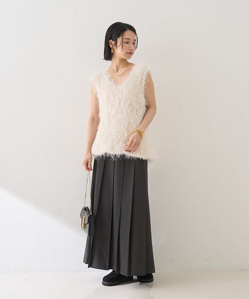 Rouge vif la cle / ルージュ・ヴィフ ラクレ ニット・セーター | コンビフェザーニットベスト | 詳細8