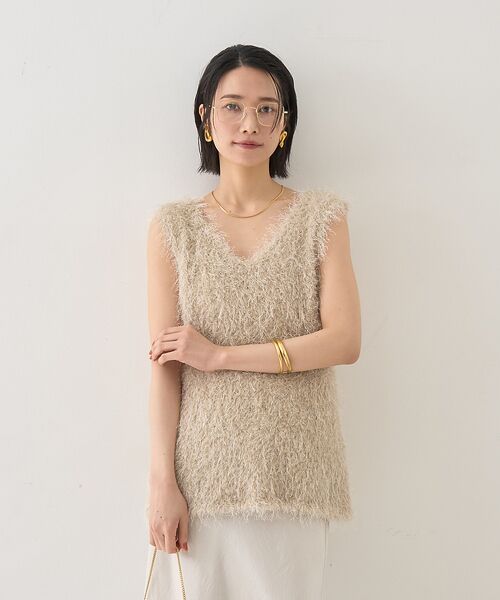 Rouge vif la cle / ルージュ・ヴィフ ラクレ ニット・セーター | コンビフェザーニットベスト | 詳細13