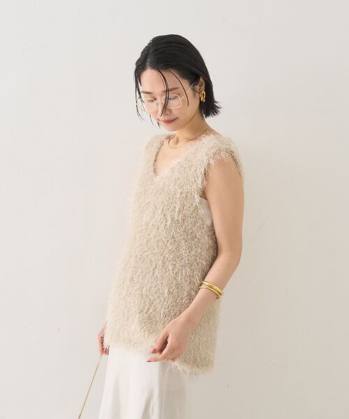 Rouge vif la cle / ルージュ・ヴィフ ラクレ ニット・セーター | コンビフェザーニットベスト | 詳細14