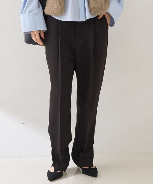 Rouge vif la cle / ルージュ・ヴィフ ラクレ パンツ | 【セットアップ対応】【3サイズ展開】ストレッチダブルクロステーパードパンツ(ブラック)