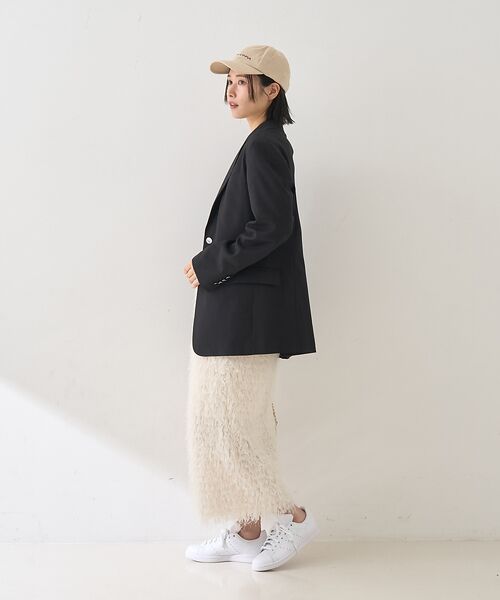 Rouge vif la cle / ルージュ・ヴィフ ラクレ ロング・マキシ丈スカート | フリンジフェザーサイドスリットスカート | 詳細10