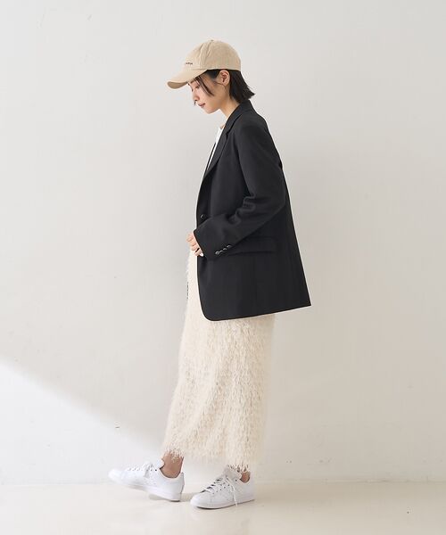 Rouge vif la cle / ルージュ・ヴィフ ラクレ ロング・マキシ丈スカート | フリンジフェザーサイドスリットスカート | 詳細11