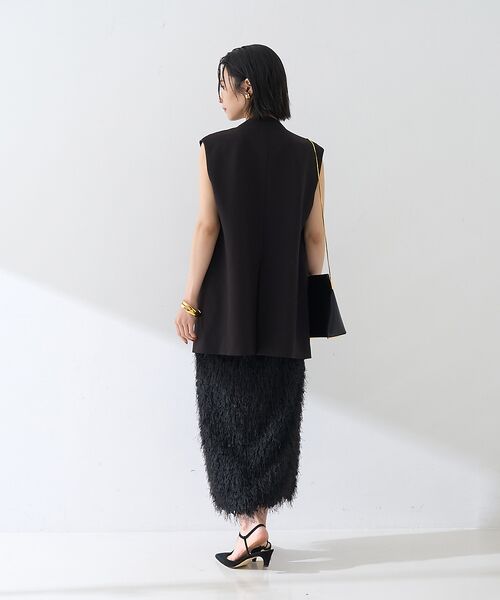 Rouge vif la cle / ルージュ・ヴィフ ラクレ ロング・マキシ丈スカート | フリンジフェザーサイドスリットスカート | 詳細22