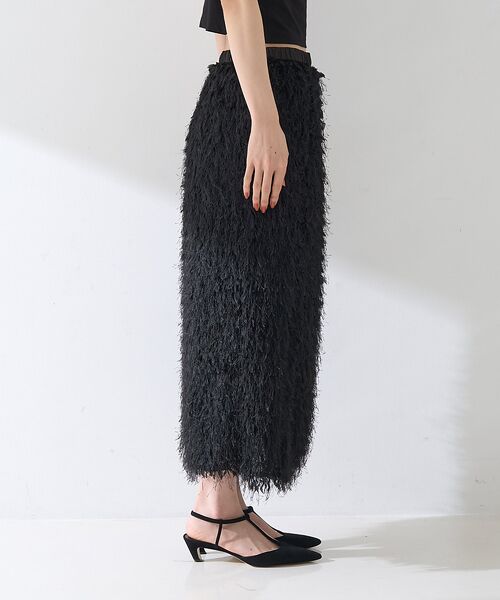 Rouge vif la cle / ルージュ・ヴィフ ラクレ ロング・マキシ丈スカート | フリンジフェザーサイドスリットスカート | 詳細24