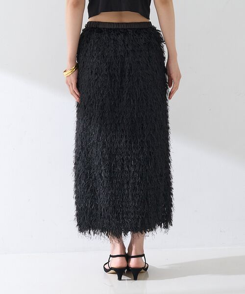 Rouge vif la cle / ルージュ・ヴィフ ラクレ ロング・マキシ丈スカート | フリンジフェザーサイドスリットスカート | 詳細25