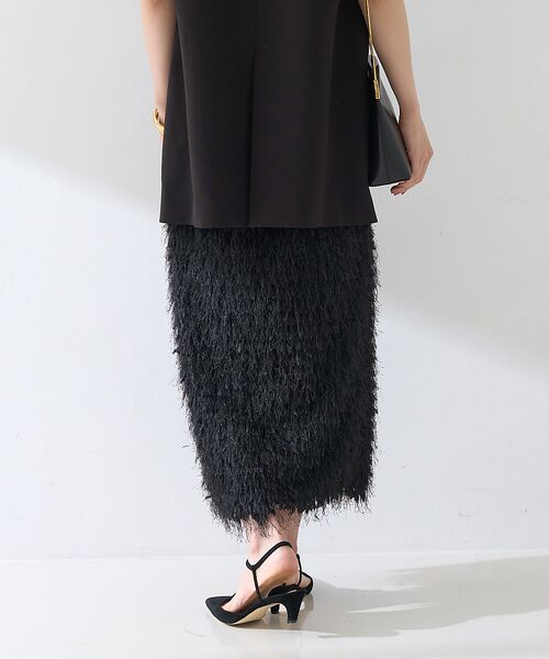 Rouge vif la cle / ルージュ・ヴィフ ラクレ ロング・マキシ丈スカート | フリンジフェザーサイドスリットスカート | 詳細16