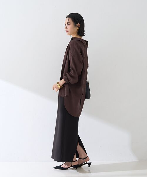 Rouge vif la cle / ルージュ・ヴィフ ラクレ ロング・マキシ丈スカート | 【セットアップ対応】【3サイズ展開】ストレッチダブルクロスタイトスリットスカート | 詳細15