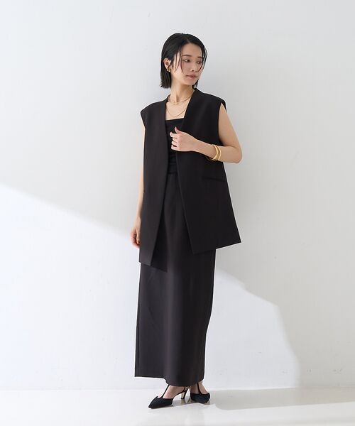 Rouge vif la cle / ルージュ・ヴィフ ラクレ ロング・マキシ丈スカート | 【セットアップ対応】【3サイズ展開】ストレッチダブルクロスタイトスリットスカート | 詳細20