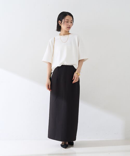 Rouge vif la cle / ルージュ・ヴィフ ラクレ ロング・マキシ丈スカート | 【セットアップ対応】【3サイズ展開】ストレッチダブルクロスタイトスリットスカート | 詳細5