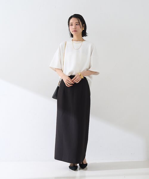 Rouge vif la cle / ルージュ・ヴィフ ラクレ ロング・マキシ丈スカート | 【セットアップ対応】【3サイズ展開】ストレッチダブルクロスタイトスリットスカート | 詳細8