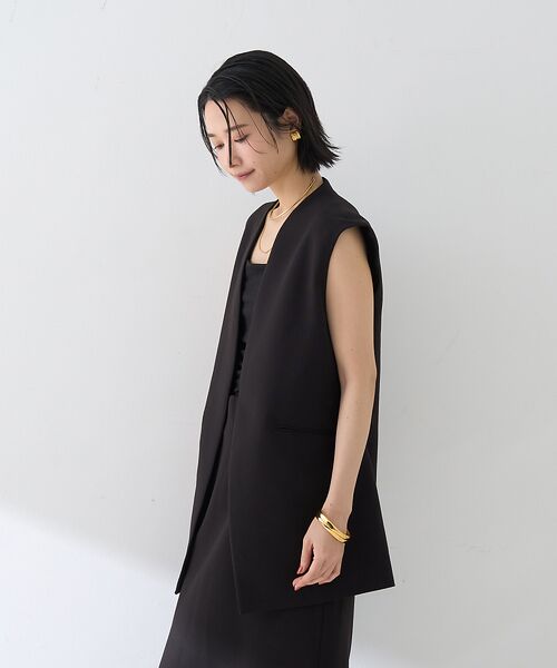 Rouge vif la cle / ルージュ・ヴィフ ラクレ ベスト | 【セットアップ対応】ストレッチダブルクロスジレ | 詳細4