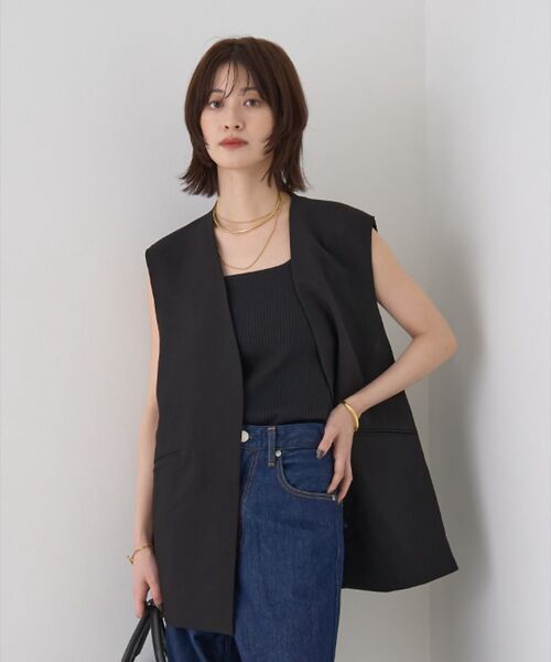 Rouge vif la cle / ルージュ・ヴィフ ラクレ ベスト | 【セットアップ対応】ストレッチダブルクロスジレ | 詳細7