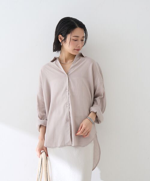 Rouge vif la cle / ルージュ・ヴィフ ラクレ シャツ・ブラウス | 【新色追加】麻混バックスリットシャツ | 詳細1