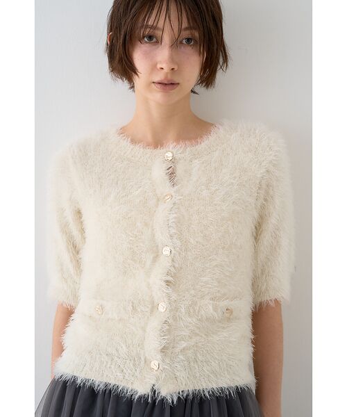 Rouge vif la cle / ルージュ・ヴィフ ラクレ ニット・セーター | 【一部店舗限定】ハーフスリーブシャギーニットカーディガン | 詳細4