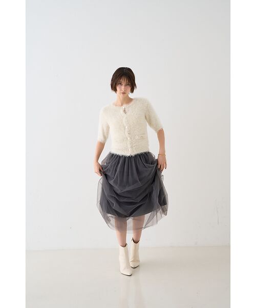 Rouge vif la cle / ルージュ・ヴィフ ラクレ ニット・セーター | 【一部店舗限定】ハーフスリーブシャギーニットカーディガン | 詳細7