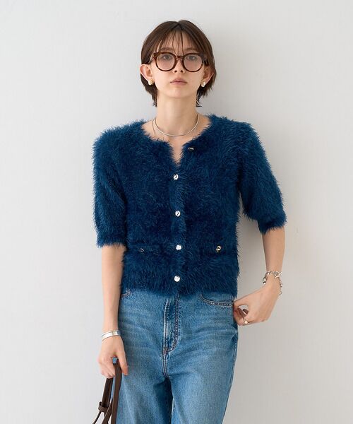 Rouge vif la cle / ルージュ・ヴィフ ラクレ ニット・セーター | 【一部店舗限定】ハーフスリーブシャギーニットカーディガン | 詳細15