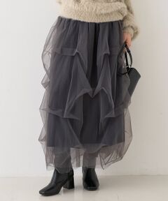 【Rouge vif la cle】 ロング バルーン スカート パープル ルージュ ヴィフ ラクレ Rouge vif la cle ロングバルーン