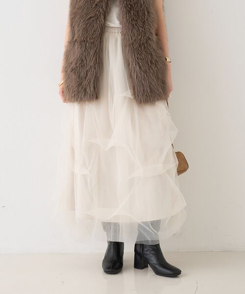 Rouge vif la cle / ルージュ・ヴィフ ラクレ ロング・マキシ丈スカート | 【一部店舗限定】チュールフォルムスカート | 詳細1