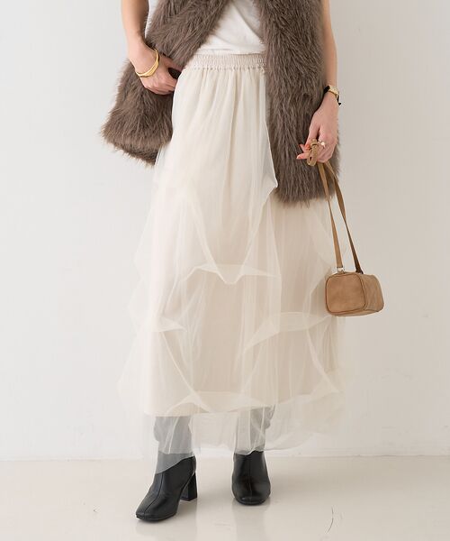 Rouge vif la cle / ルージュ・ヴィフ ラクレ ロング・マキシ丈スカート | 【一部店舗限定】チュールフォルムスカート | 詳細3