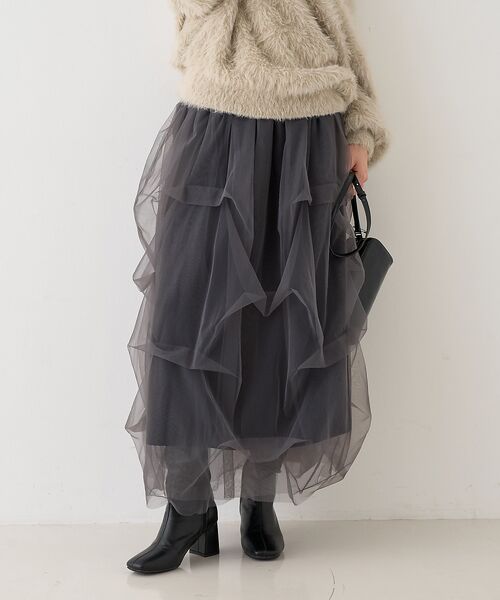 Rouge vif la cle / ルージュ・ヴィフ ラクレ ロング・マキシ丈スカート | 【一部店舗限定】チュールフォルムスカート | 詳細14