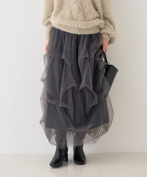 Rouge vif la cle / ルージュ・ヴィフ ラクレ ロング・マキシ丈スカート | 【一部店舗限定】チュールフォルムスカート | 詳細15