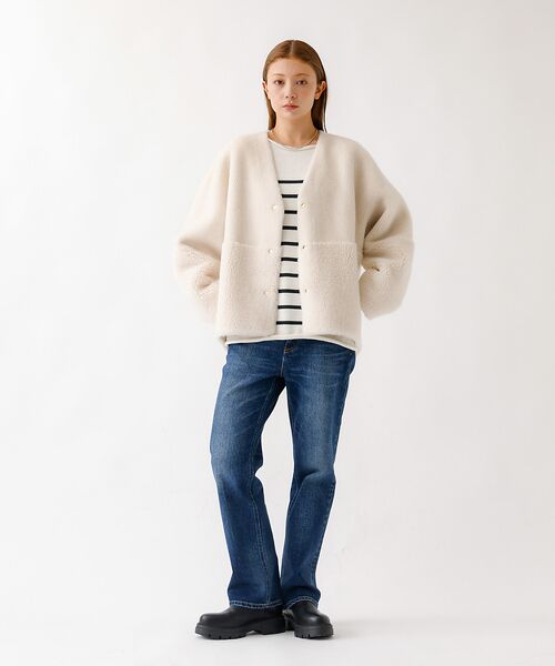 Rouge vif la cle / ルージュ・ヴィフ ラクレ アウター | 【MICA&DEAL /マイカアンドディール】リバーシブルVボア/リバーシブル/ | 詳細1