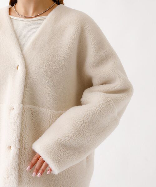 Rouge vif la cle / ルージュ・ヴィフ ラクレ アウター | 【MICA&DEAL /マイカアンドディール】リバーシブルVボア/リバーシブル/ | 詳細11