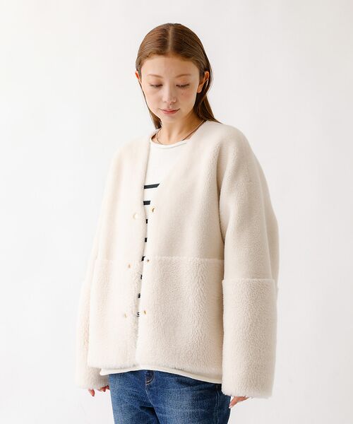 Rouge vif la cle / ルージュ・ヴィフ ラクレ アウター | 【MICA&DEAL /マイカアンドディール】リバーシブルVボア/リバーシブル/ | 詳細2