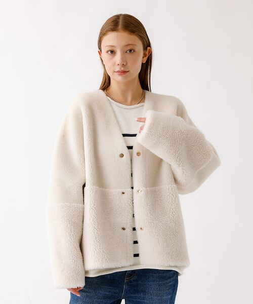 Rouge vif la cle / ルージュ・ヴィフ ラクレ アウター | 【MICA&DEAL /マイカアンドディール】リバーシブルVボア/リバーシブル/ | 詳細4