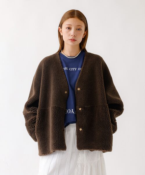 Rouge vif la cle / ルージュ・ヴィフ ラクレ アウター | 【MICA&DEAL /マイカアンドディール】リバーシブルVボア/リバーシブル/ | 詳細15