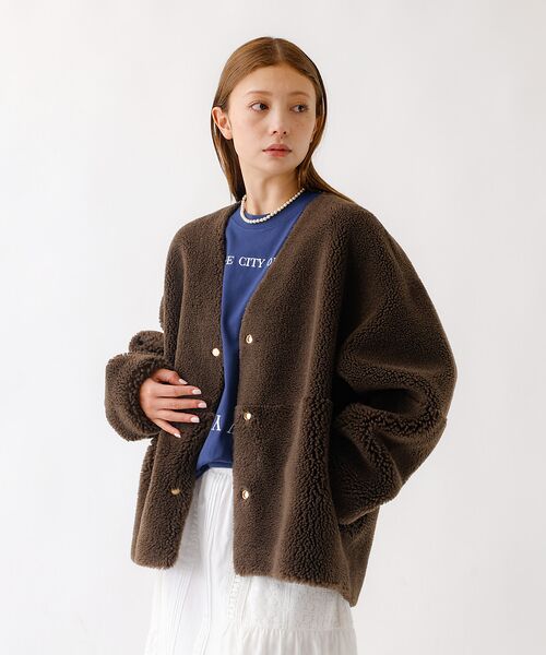 Rouge vif la cle / ルージュ・ヴィフ ラクレ アウター | 【MICA&DEAL /マイカアンドディール】リバーシブルVボア/リバーシブル/ | 詳細21