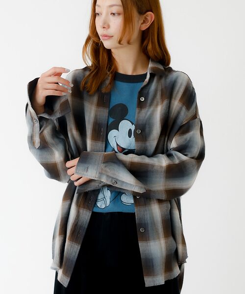 Rouge vif la cle/ルージュ・ヴィフ ラクレ 【MICA&DEAL /マイカアンドディール】オンブレ 2WAYシャツ/チェック ブラウン F Rouge vif la cle/ルージュ・ヴィフ ラクレ 【MICA&DEAL /マイカアンドディール】オンブレ 2WAYシャツ/チェック ブラウン F